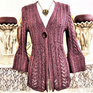 MARISA CHRISTINA SWEATER, CARDIGAN Rose knit L